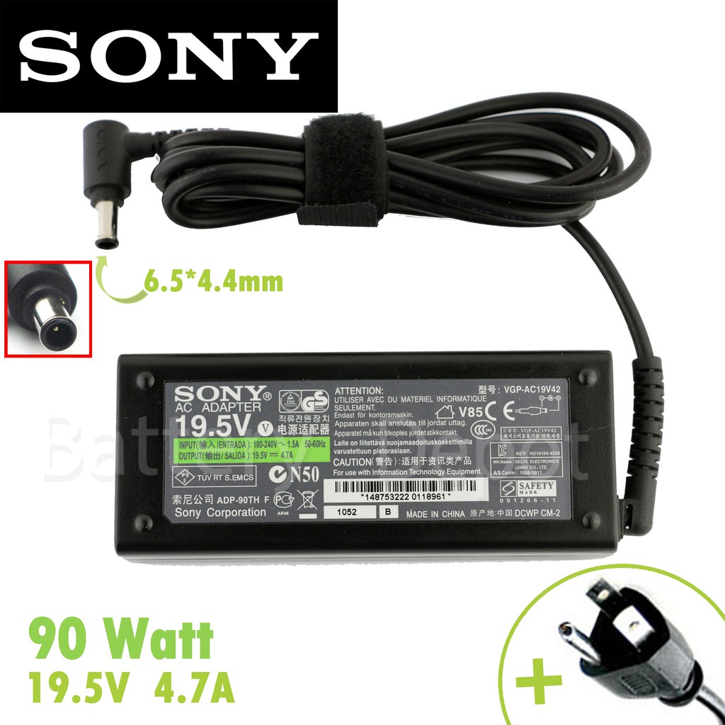 as Sony AC Adapter ของแท้ 19.5V/4.7A 90W หัวขนาด 6.5*4.4mm สายชาร์จ