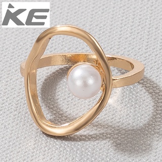 Korean version of the pearl open round ring temperament commuter simple index finger ring for
