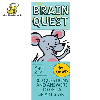 (ได้coinคืน10%)*พร้อมส่ง Brain Quest for Threes Q&A Cards Ages 3-4 กล่องฟ้า : 300 Questions and Answers to Get a Smart Start. Teacher-approved! (Brain Quest Decks) Cards