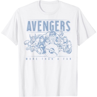 เสื้อยืดโอเวอร์ไซส์เสื้อยืด พิมพ์ลาย Marvel Avengers More Than A Fan สไตล์วินเทจS-3XL