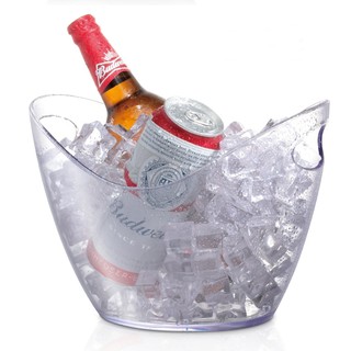 ถังแชมเปญใส 4 ลิตร ที่ถังแชมเปญ ถังน้ำแข็ง ถังไวน์เดี่ยว 4 Liter Champagne Bucket Oval Single Champagne Beer Ice Bucket