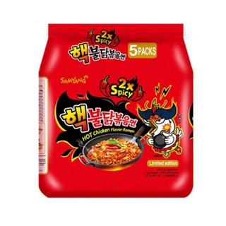 มาม่าซัมยัง Samyang มาม่าเผ็ดเกาหลี (แพ็ค 5 ห่อ) รสไก่เผ็ด X2 (Hot Chicken Flavor Ramen 2x Spicy)