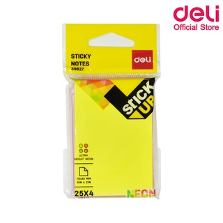 Deli 39827 Sticky Notes กระดาษโน๊ตกาว 100 แผ่น ขนาด76mm x 51mm