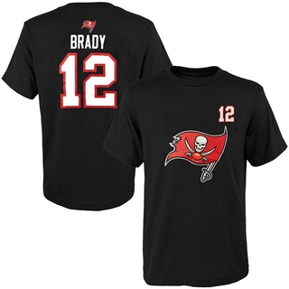 เสื้อยืดผ้าฝ้ายพิมพ์ลายคลาสสิก ตุ๊กตา Tom Brady Tampa Bay Buccaneers ผ้าฝ้าย สไตล์คลาสสิก #เสื้อยืด พิมพ์ลาย 12 Player N