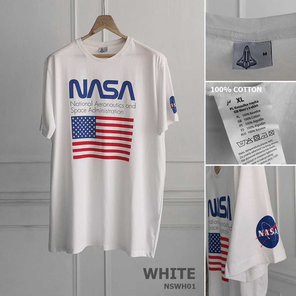 เสื้อยืด-nasa-สินค้านำเข้าแท้-cotton-100