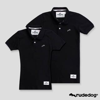 Rudedog เสื้อโปโลชาย/หญิง สีดำ รุ่น  Backslash (ราคาต่อตัว)