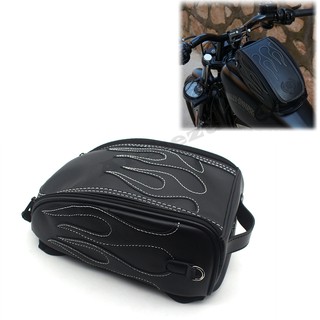 กระเป๋าหนัง สีดํา สไตล์วินเทจ สําหรับรถจักรยานยนต์ Harley Cub 500 Benelli 502C 752S Saddlebag