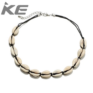 Geometric Metal Seaside Beach Black Line Handmade Shell Conch Bracelet Anklet Necklace Clavicl