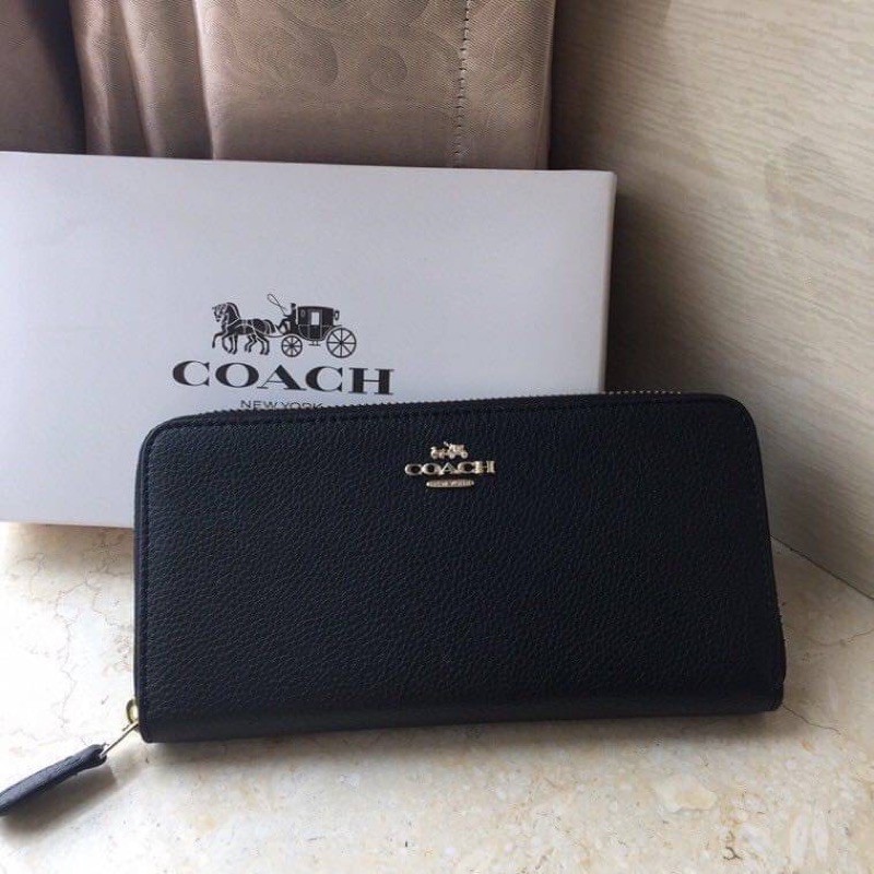 coach-กระเป๋าสตางค์-slim-accordion-zip-สีดำ