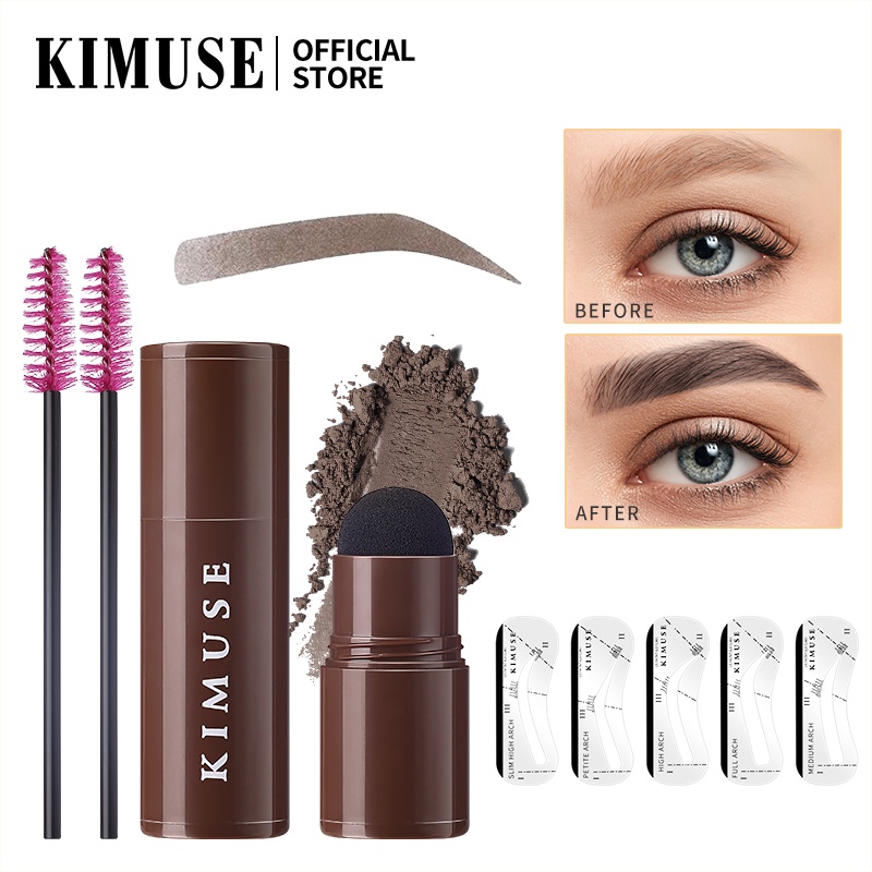 ภาพหน้าปกสินค้าKimuse แสตมป์เขียนคิ้ว แปรงปัด ติดทนนาน พร้อมแผ่นเขียนคิ้ว 10 ชิ้น