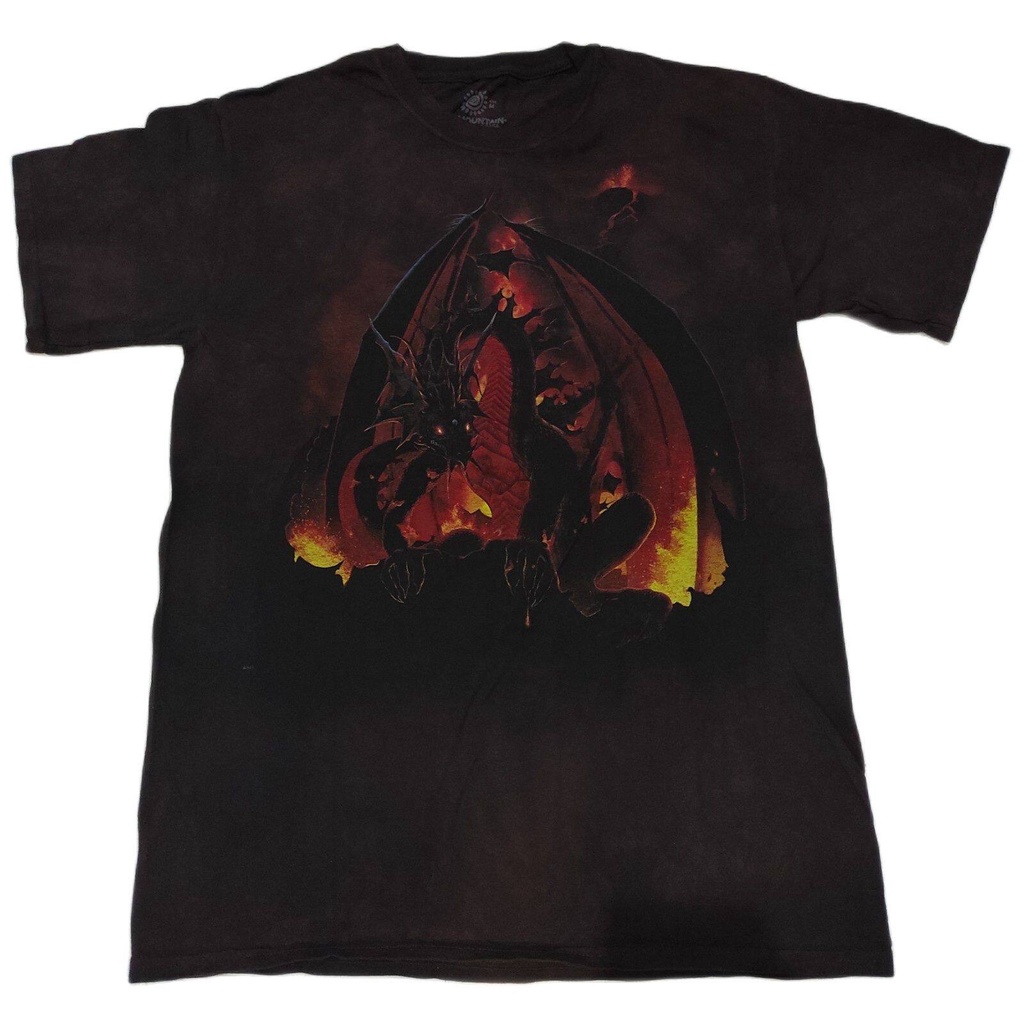 เสื้อยืดผ้าฝ้ายพิมพ์ลายคลาสสิกjwfl-ผ้าฝ้าย-เสื้อยืด-the-mountain-ลาย-dragon-ลาวา-สวยสกรีนคมมากๆ-ลิขสิทธิ์แท้-ผู้หญ