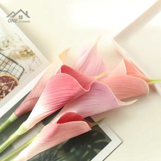 「One Home」ดอกไม้ Calla Lily ขนาดกลาง  ดอกไม้ประดิษฐ์ PU  ดอกไม้ปลอม  ของตกแต่งบ้าน  ตกแต่งสไตล์ INS (โปรดซื้อมากกว่า 5)