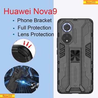 เคสกันกระแทกสำหรับ Huawei Nova9 Nova9 Pro เคสโทรศัพท์เกราะกันกระแทกปลอกขาตั้งแข็งขายึดแม่เหล็กด้านหลังเลนส์กล้องป้องกันโทรศัพท์ฝาครอบเคส