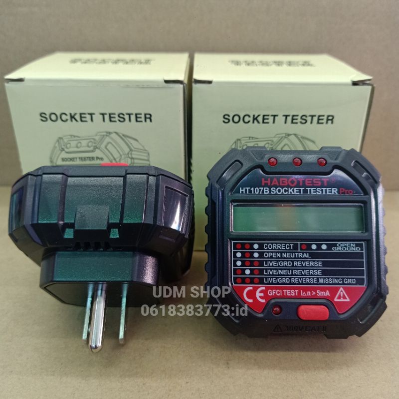 ปลั๊กเทส HABOTEST HT107B [ NEW ] Socket Testes Pro เครื่องตรวจปลั๊กวัด ...