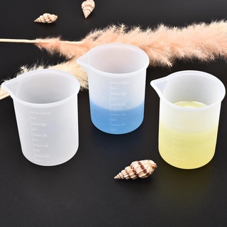 AMOS 1pcs 100ML Silicone Measuring Cups With Clear Scale Epoxy Resin Mold Jewelry Making Measuring Tools Reusable Split Cup