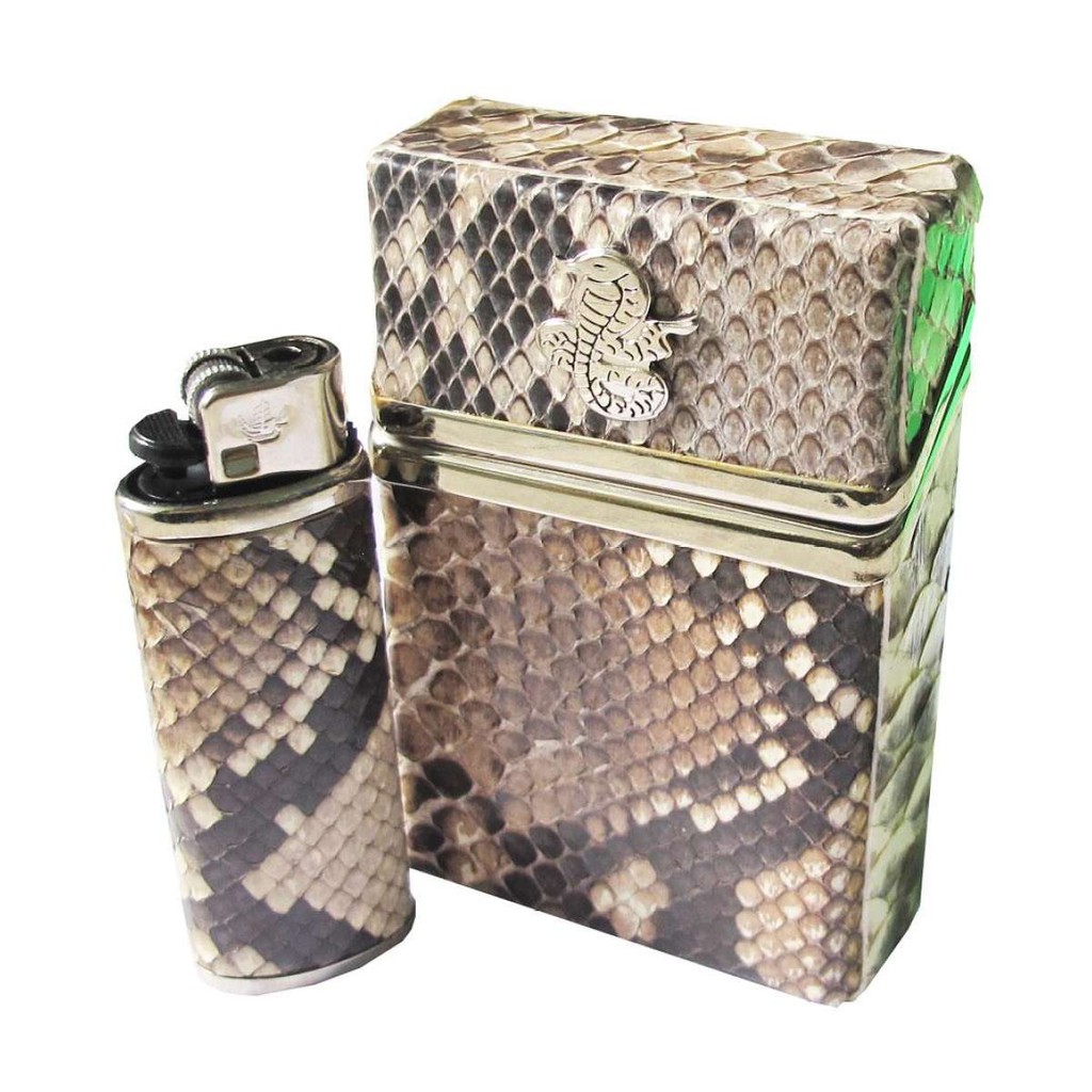 กล่องใส่ซองบุหรี่-หนังงูเหลือมแท้-ใซต์-มาตรฐาน-20-มวน-python-cigarette-case