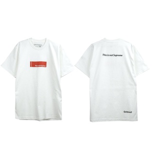 เสื้อยืดแฟชั่น เสื้อตราหานคู่ เสื้อยืดแฟชั่นஐ✔☈QWT20 NOT SUPREME WHITE ขาว เสื้อครอปสายฝอ เสื้อคู่