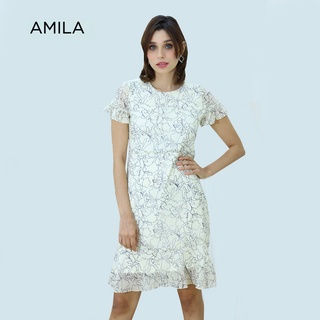 AMILA Dress AM-D939 แขนสั้น IGPU21-10