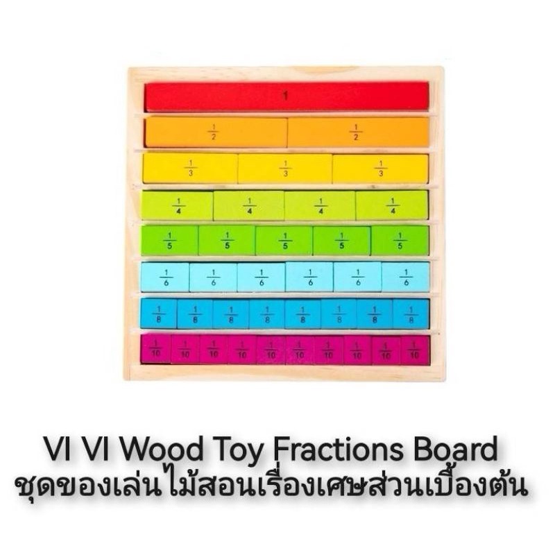 vi-vi-wood-toy-fractions-board-ชุดของเล่นไม้สอนเรื่องเศษส่วนเบื้องต้น