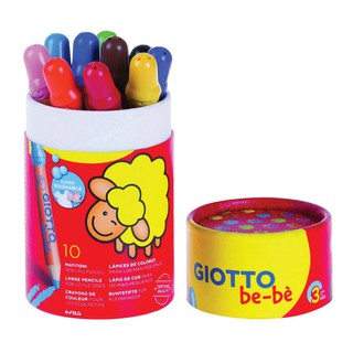 (โค้ดINCSM4Lขั้นต่ำ49ลด20) ดินสอสีไม้แท่งจัมโบ้พร้อมกระป๋อง GIOTTO Be-Be Super Large Pencils 10 pcs Pot