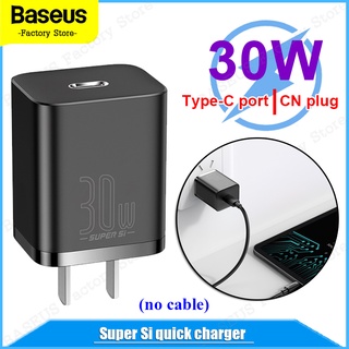 Baseus Super Si 30W Mini Quick Charger I C CN Plug Type C Port Fast Charge Protocols for Phones and Tablets Wall Charger for Apple 8-12 Series