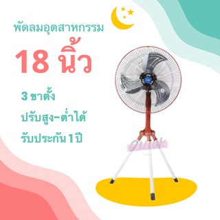 พัดลม 3 ขาตั้ง ขนาด 18 นิ้ว ยี่ห้อ CLEO รับประกัน 1 ปี สีแดง