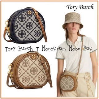 TORY  T MONOGRAM JACQUARD MOON BAG