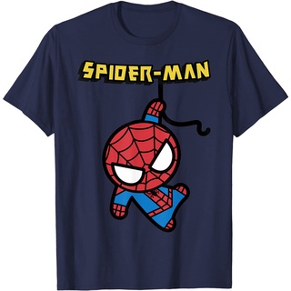 เสื้อยืดผ้าฝ้ายพรีเมี่ยม เสื้อยืด พิมพ์ลายกราฟิก Marvel Spider-Man น่ารัก