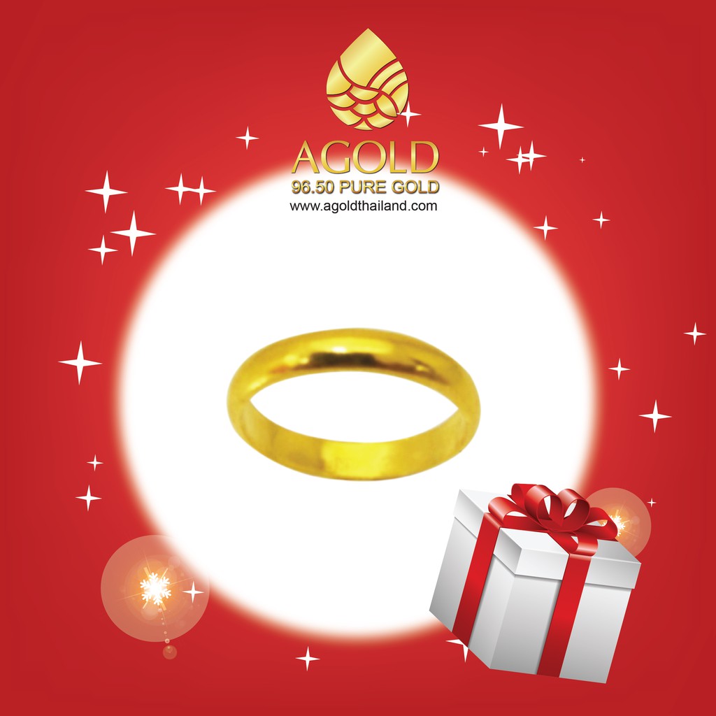 ภาพหน้าปกสินค้าAGOLD แหวนทองเกลี้ยง 0.6 กรัม ทองคำแท้ 96.5% จากร้าน agonline บน Shopee