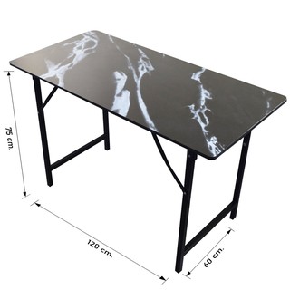 ภาพหน้าปกสินค้าโต๊ะพับได้ โต๊ะลายหินอ่อน สีดำ 60x120x75 ซม. (4 ฟุต) โต๊ะพับอเนกประสงค์ โต๊ะหน้าไม้ลายหินอ่อน โต๊ะกินข้าว โต๊ะพับหน้าไม้ ซึ่งคุณอาจชอบสินค้านี้