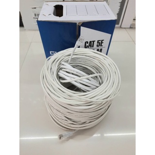 สาย LAN 100 เมตร แบบเข้าหัวแล้ว เป็นสายภายใน cat 5 สีขาว ใช้ต่อกับเร้าเตอร์เพื่อขยายสัญญานอินเตอร์เน็ต แข็งแรงทนทาน