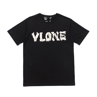 Trendy brand VLONE Wu Yifan same paragraph bone big V male and female couple short-sleeved T-shirt หลวมและสบาย