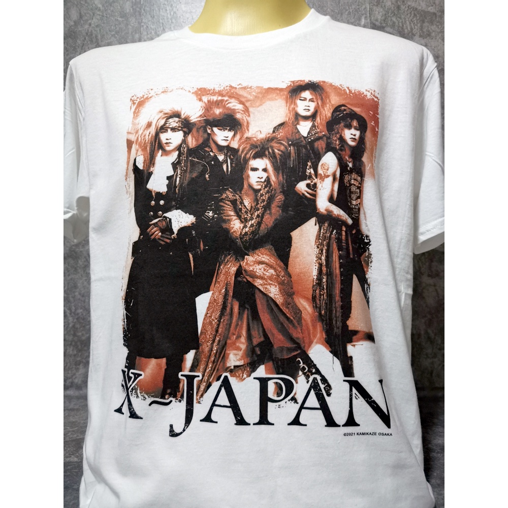 2022-ผ้าฝ้ายคอกลมเสื้อวงนำเข้า-x-japan-yoshiki-hide-glam-metal-kiss-guns-n-roses-metallica-ac-dc-style-vintage-t-shirtf