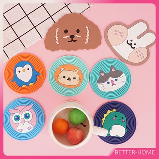 ที่รองแก้ว PVC วัสดุกันลื่น ลายการ์ตูน ​ล้างได้  ทนความร้อน Cartoon PVC Coaster