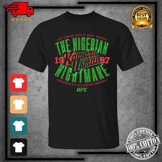 เสื้อยืดผ้าฝ้ายพิมพ์ลาย เสื้อยืด ลาย UFC Kamarus Nigerian Nightmare Usman87 สีดํา สําหรับผู้ชาย