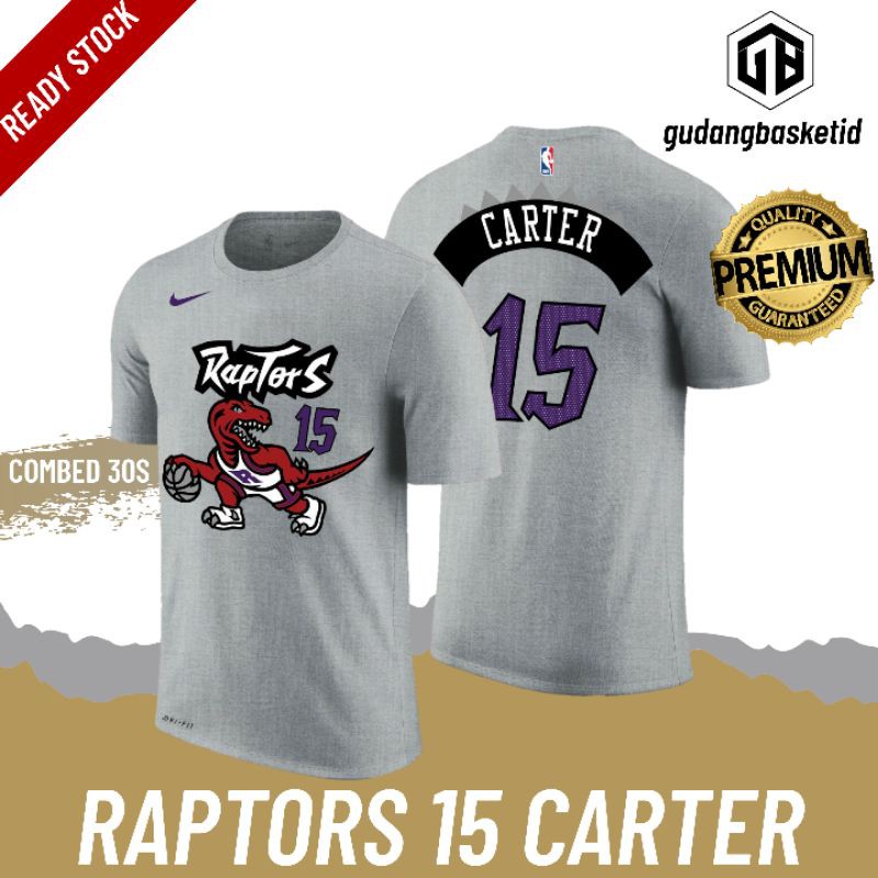 เสื้อยืดพิมพ์ลายแฟชั่นnike-เสื้อยืดบาสเก็ตบอล-ลาย-nba-gametime-toronto-raptors-15-carter