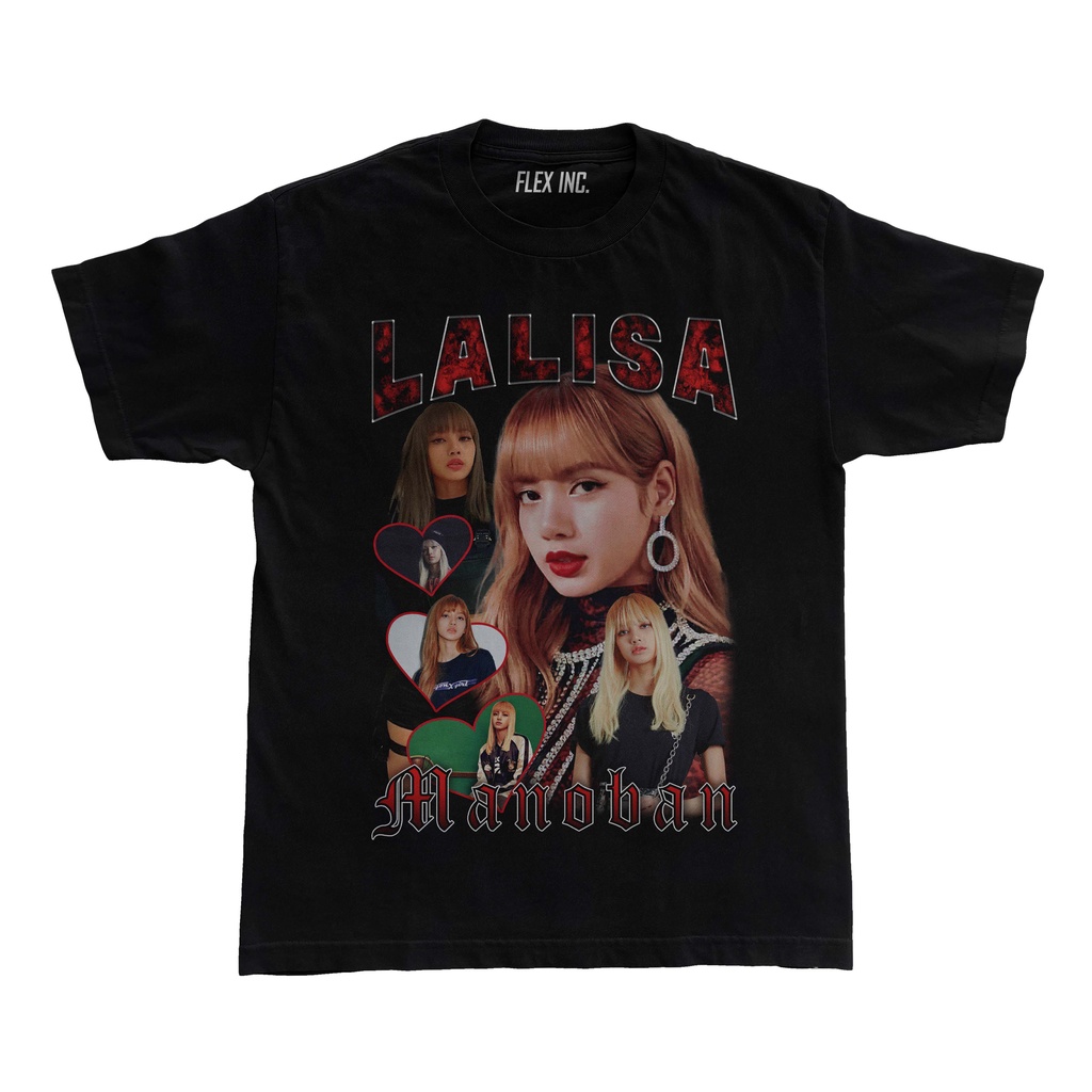 เสื้อยืดคอกลมเสื้อยืดโอเวอร์ไซซ์-พิมพ์ลาย-blackpink-lisa-lalisa-manoban-สไตล์วินเทจs-4xl