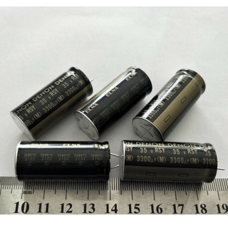 (6ชิ้น)Capacitor 3300UF 35V DENON ELNAสีดำ+ทอง ขนาด 40x18mmของใหม่คุณภาพดีเยี่ยมตัดขาสั้นจากโรงงานสินค้าพร้อมส่งในไทย