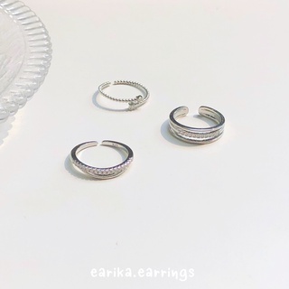 earika.earrings - gem ring แหวนเพชรเงินแท้สไตล์เกาหลี (มีให้เลือก 3 แบบ) (ราคาต่อวง) ฟรีไซส์ปรับขนาดได้