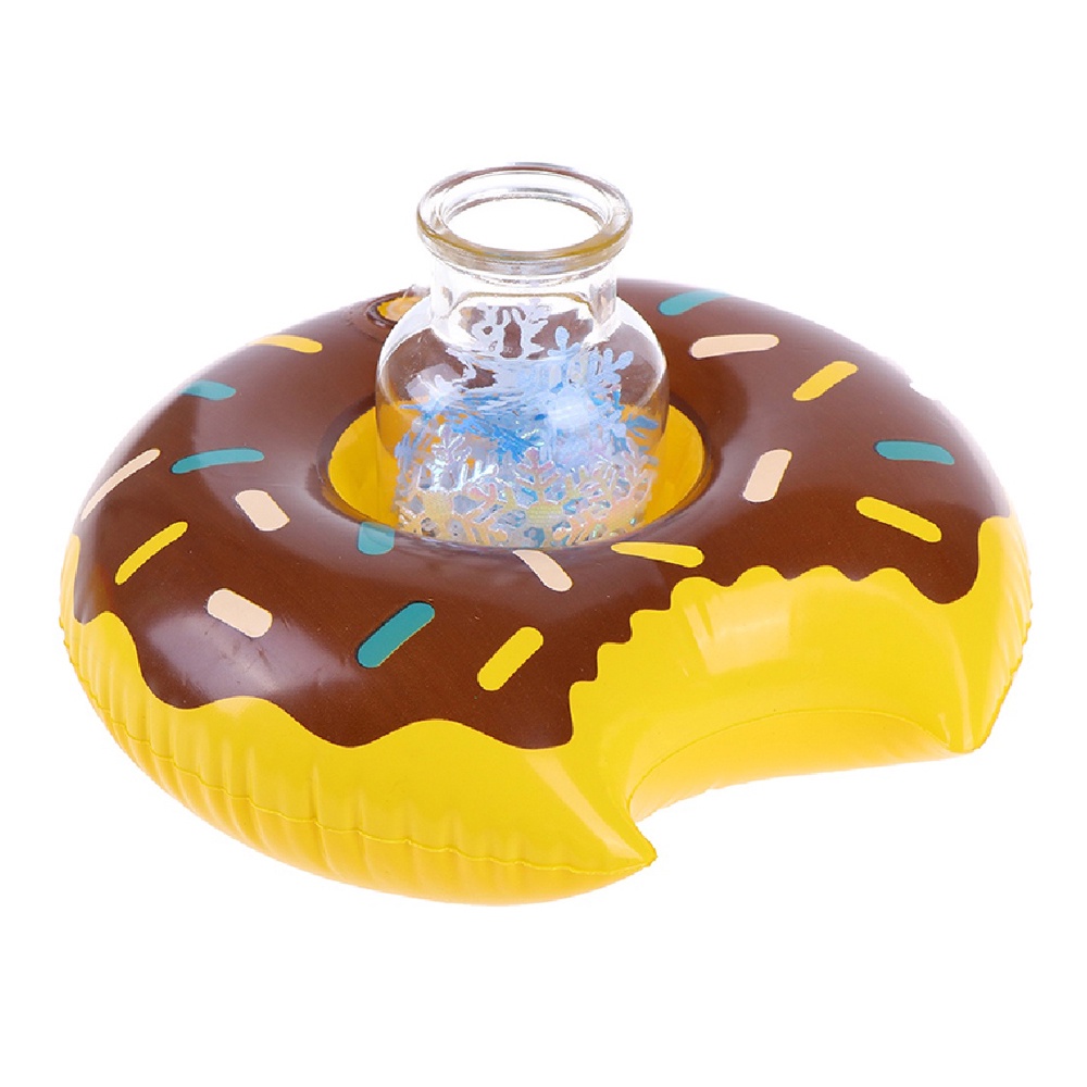 flaot-me-summer-ที่วางแก้วเป่าลม-โดนัท-สีน้ำตาล-inflatable-brown-donut-cup-holder