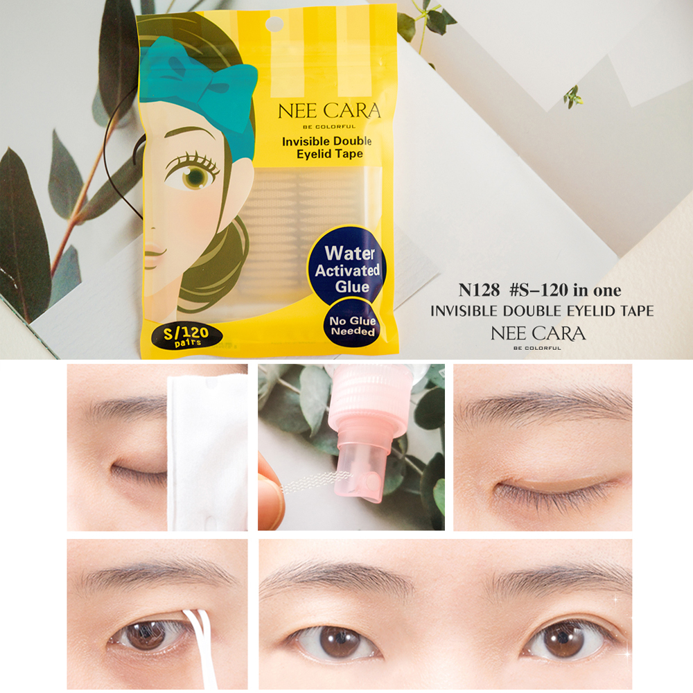 nee-cara-invisible-double-eyelids-tape-n128-neecara-นีคาร่า-สติกเกอร์ตาข่ายติดตา2ชั้น-x-1-ชิ้น-beautybakery