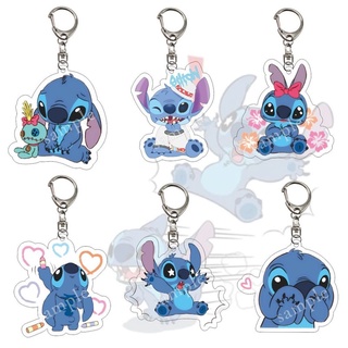 Z&amp;m❀ พวงกุญแจ จี้อะคริลิคใส รูปตัวละคร Stitch