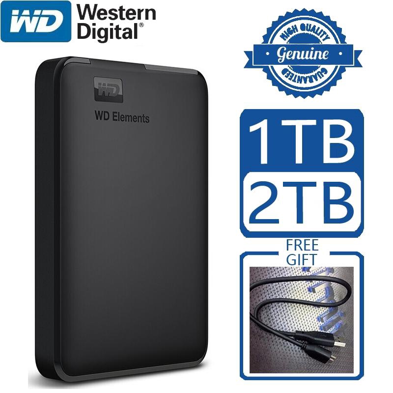 ภาพหน้าปกสินค้าส่งจากกรุงเทพ WD Elements External HardDisk 2 TB เอ็กซ์เทอนอล ฮาร์ดดิสก์ Harddisk HDD (2TB สีดำ) Portable Storage จากร้าน bangkok_boy บน Shopee