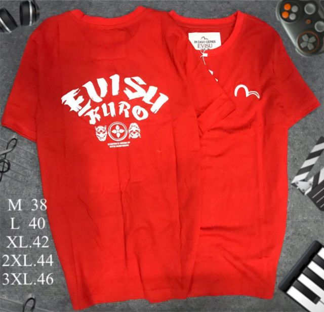 evisu-เสื้อยืดคอกลมแขนสั้นแบรนด์