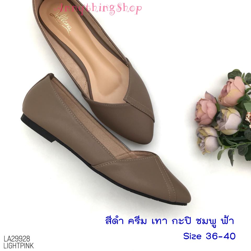 เพิ่มสีใหม่-รุ่นขายดี-รองเท้าคัชชู-ส้นแบน-หัวแหลม-ใส่ง่าย-สบายเท้า