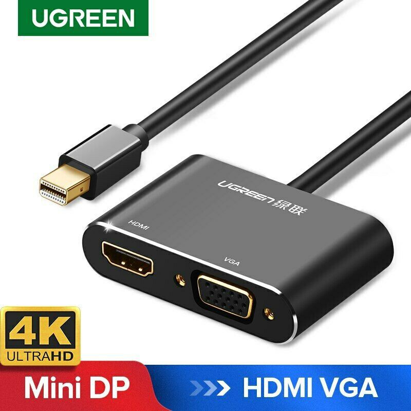 thumbnail image 2 of 4K Mini DisplayPort (Thunderbolt) To HDMI & VGA Adapter Cable For MacBook – White 2 of 5