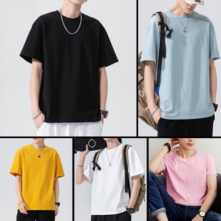 เสื้อยืด - tshirtสําหรับผู้ชายผู้หญิง/สีดํา/สีขาว/สีเหลือง- ทอง/สีฟ้า/unisexเสื้อคอลูกเรือ( xs- XXl