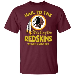 [S-5XL] เสื้อยืด ผ้าฝ้าย พิมพ์ลาย Hail To The Redskins HTTR Washington Football Maroon สําหรับผู้ชาย ไซซ์ S-6XL