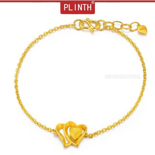 PLINTH สร้อยข้อมือทอง 24K รูปร่างความรักที่ปรับได้2153