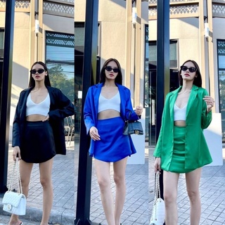 🤎พร้อมส่ง🤎  Blazer Set ผ้าซาตินสุดหรู